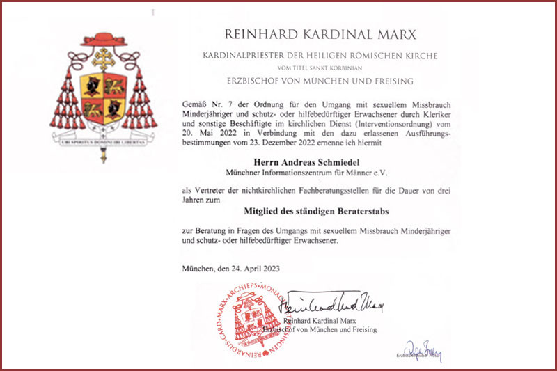 Kardinal Marx ernennt A. Schmiedel zum Berater